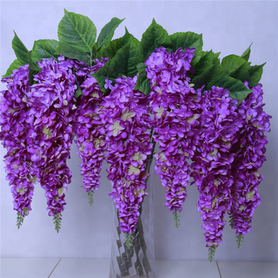 Cheap artificial weeping willow wedding decorative silk hydrangea flowers wholesale