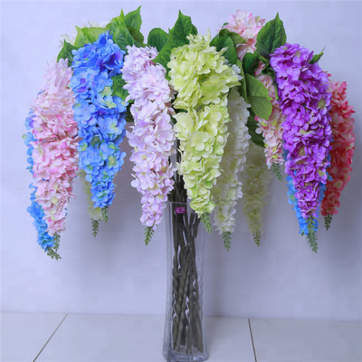 Factory Direct Sale Real Feel White Silk Hydrangea Artificial Wall Flowers